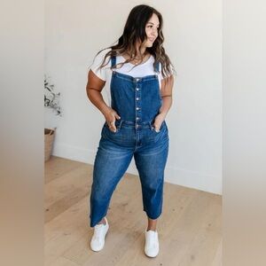 Judy Blue High Rise Wide Leg Crop Overalls-Size 3XL